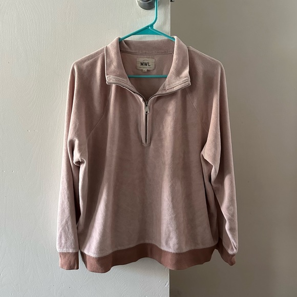Madewell Tops - Madewell MWL velour half-zip sweatshirt